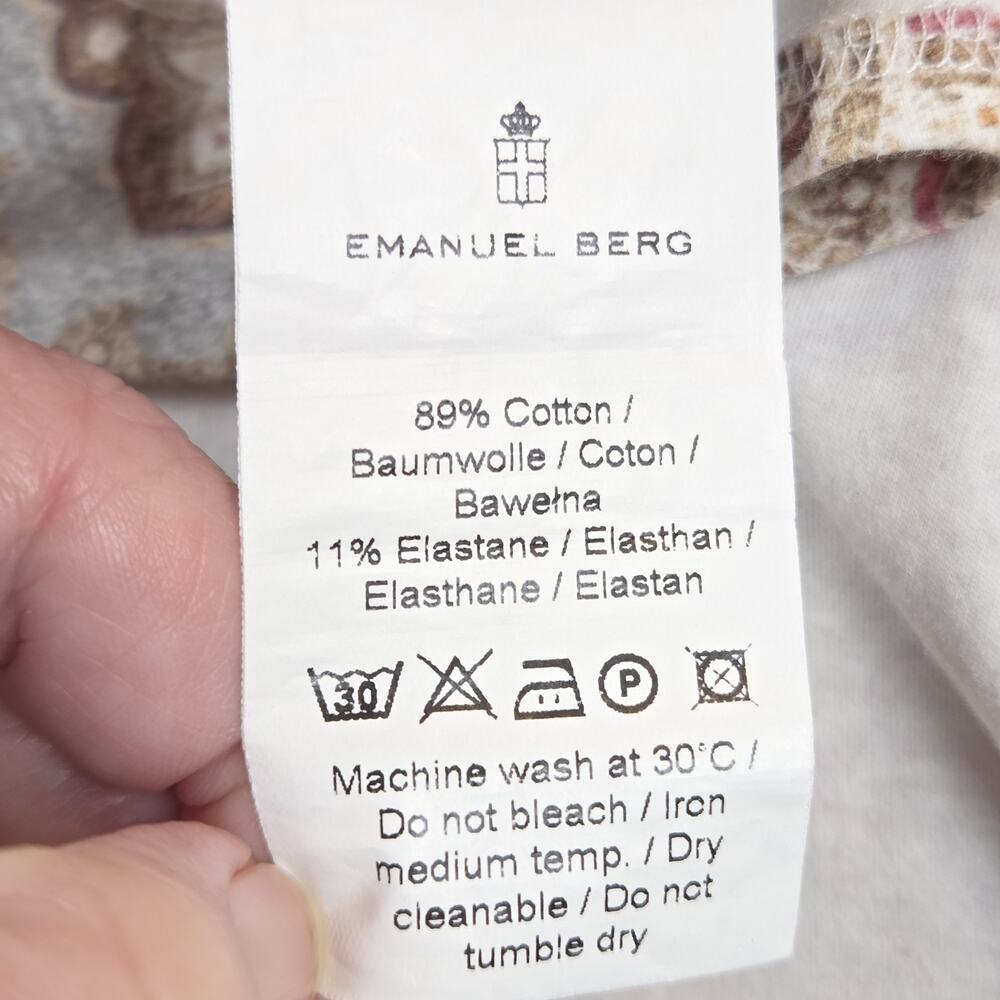 Emanuel Berg Modern Fit Mens Byron Dress Shirt L /XL Paisley Soft Stretch - Picture 5 of 9